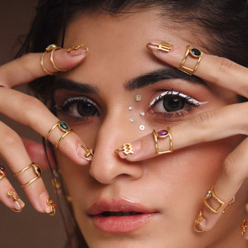 Aries Nail Ring with birthstone